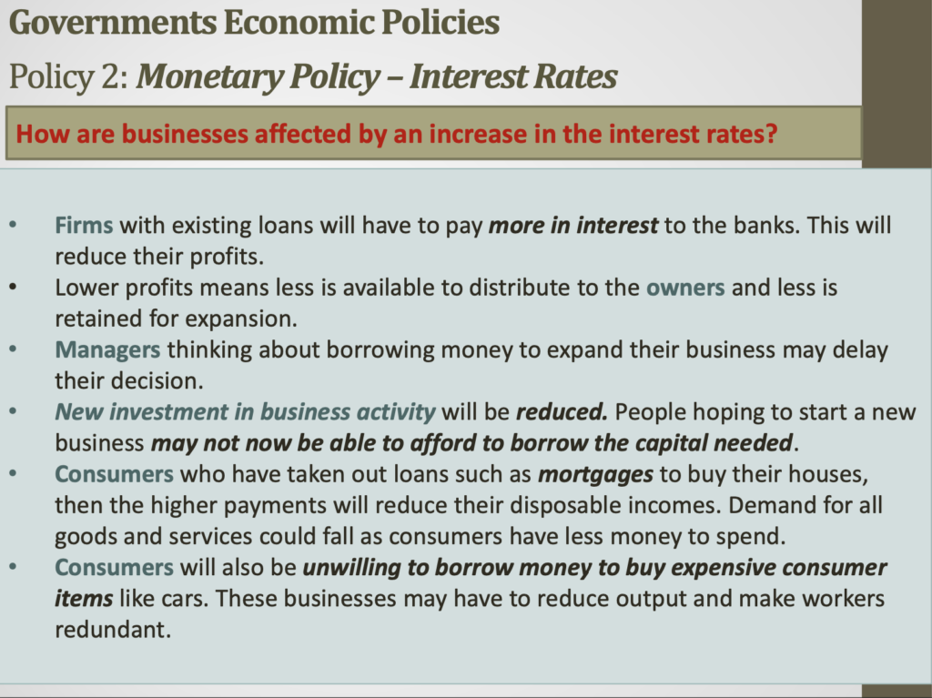 Government Objectives Presentation Notes